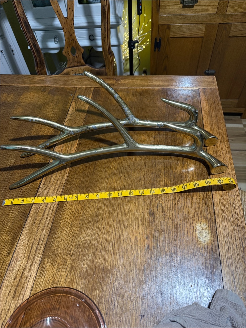 Brass Antler-Inspired Decorative Sculpture - Gold Tone